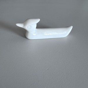 Wood Duck Ceramic Knife Rest (6). 3"x1" - White